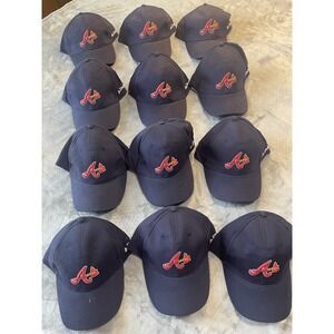 Atlanta Braves MLB  Navy Baseball Cap with Delta Logo Adjustable Lot Of  12